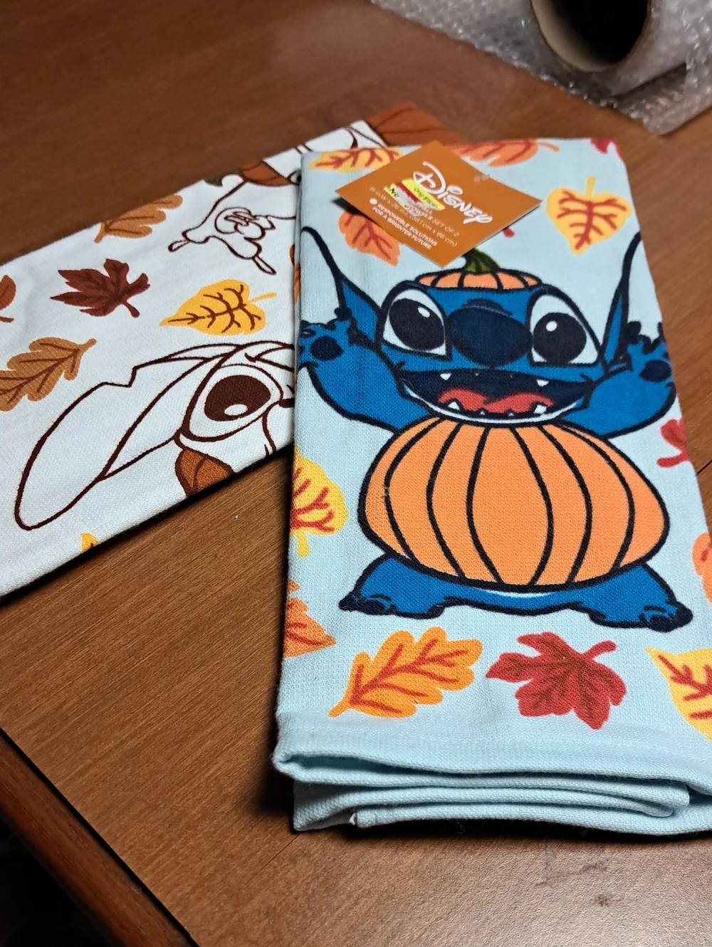 Disney Stitch Light Blue & Orange Stitch Pumpkin Kitchen Towel Set